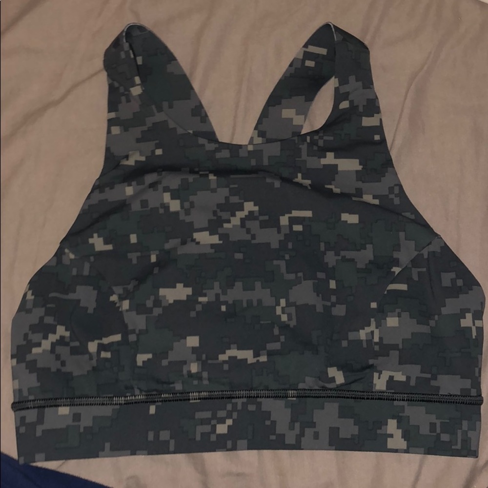 Lululemon high neck digital camo sports bra